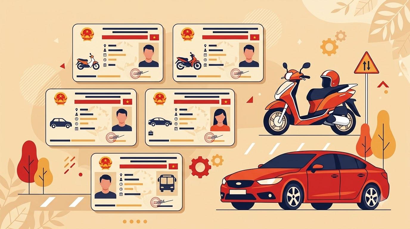 Những thay đổi về phân hạng giấy phép lái xe cần biết